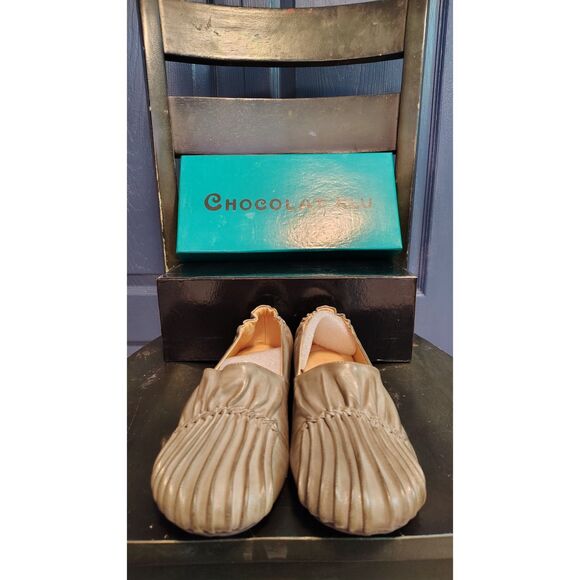 Chocolat Blu Women's Leather Gray Vic Mini Wedge Shoes Size 9 - Picture 9 of 9